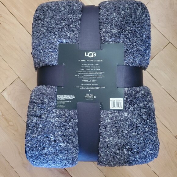 UGG Classic Sherpa Throw Ocean Melange 50 in X 70 in - New - Picture 7 of 8
